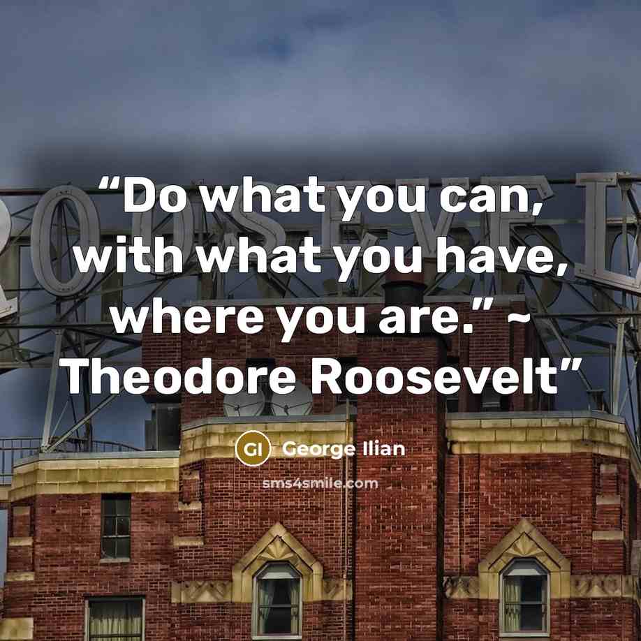 “Do what you can, with what you have, where you are.” ~ Theodore Roosevelt” quote by George Ilian