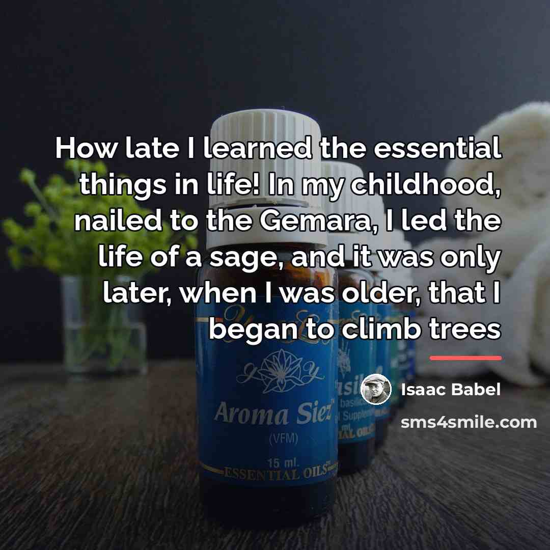 “How late I learned the essential things in life! In…” quote by Isaac Babel