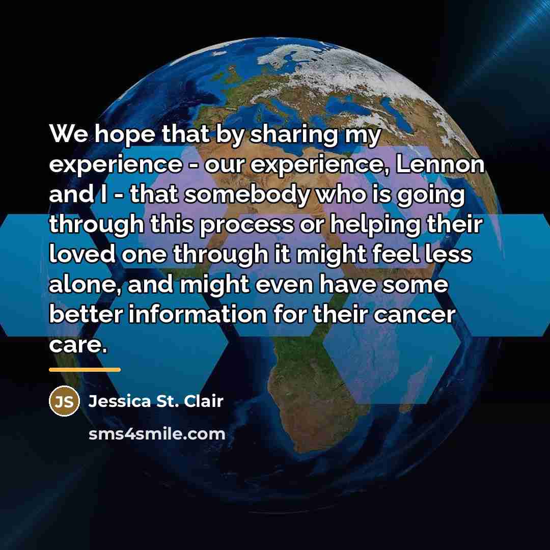 “We hope that by sharing my experience - our experience,…” quote by Jessica St. Clair