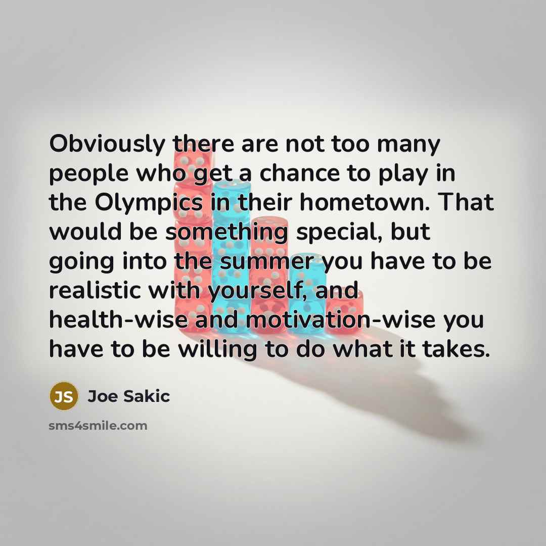 “Obviously there are not too many people who get a…” quote by Joe Sakic
