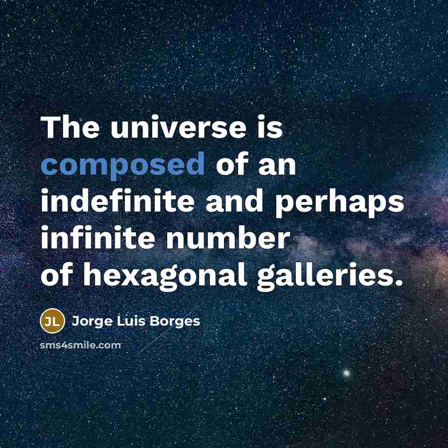 “The universe is composed of an indefinite and perhaps infinite…” quote by Jorge Luis Borges