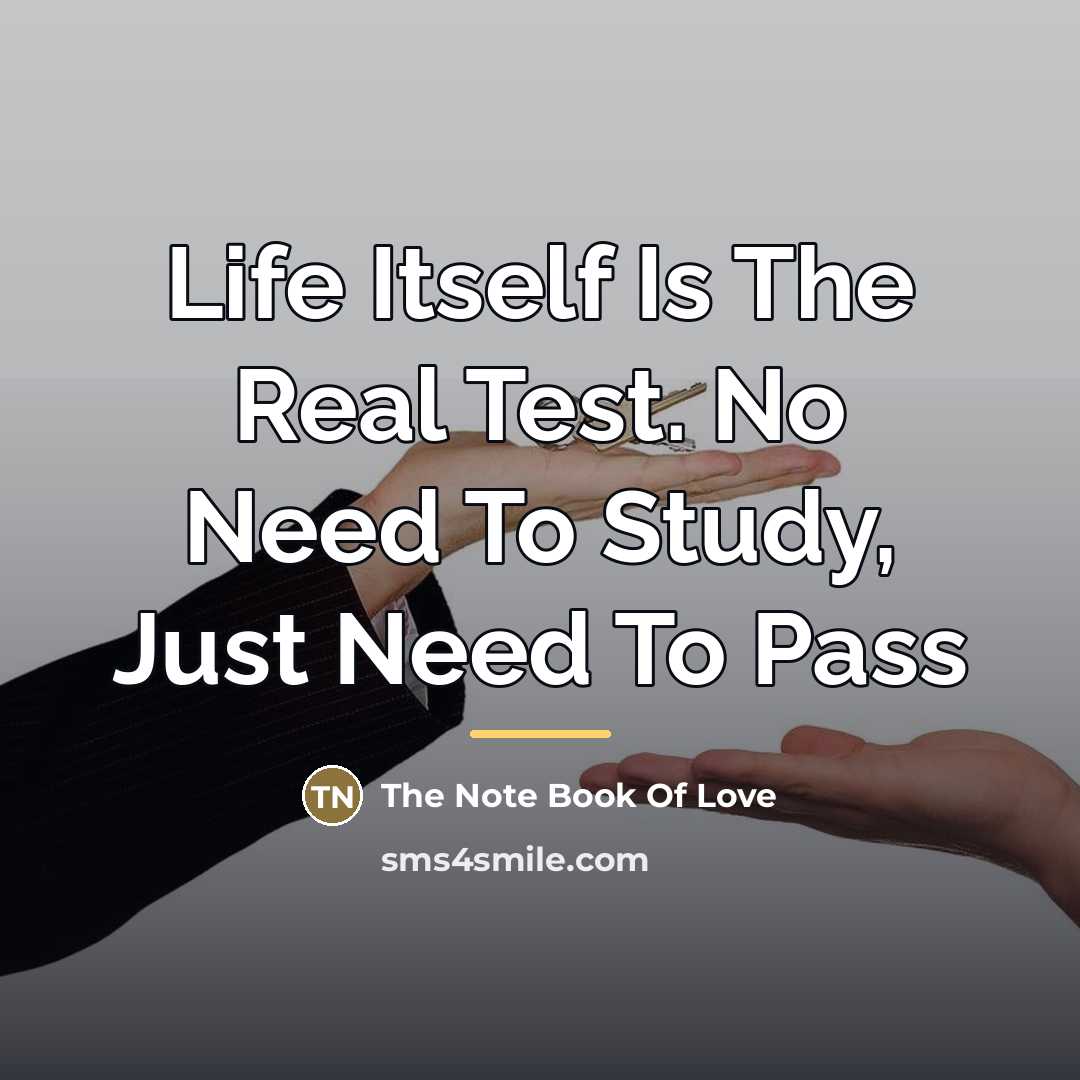 “Life Itself Is The Real Test. No Need To Study,…” quote by Anonymous