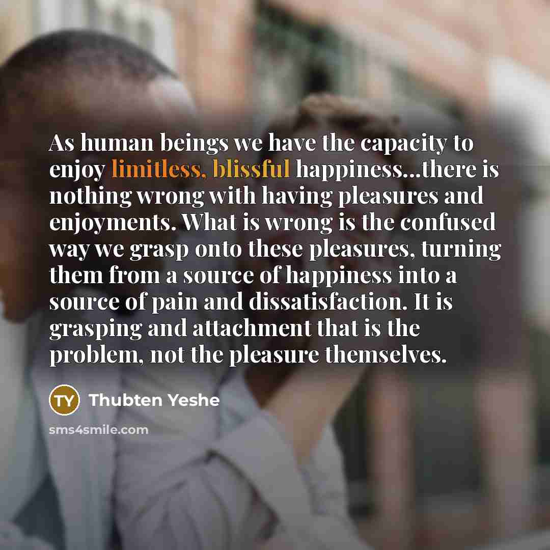 “As human beings we have the capacity to enjoy limitless,…” quote by Thubten Yeshe