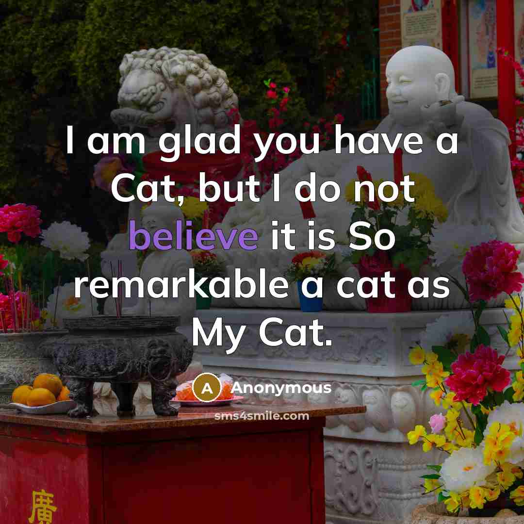 “I am glad you have a Cat, but I do…” quote by Anonymous