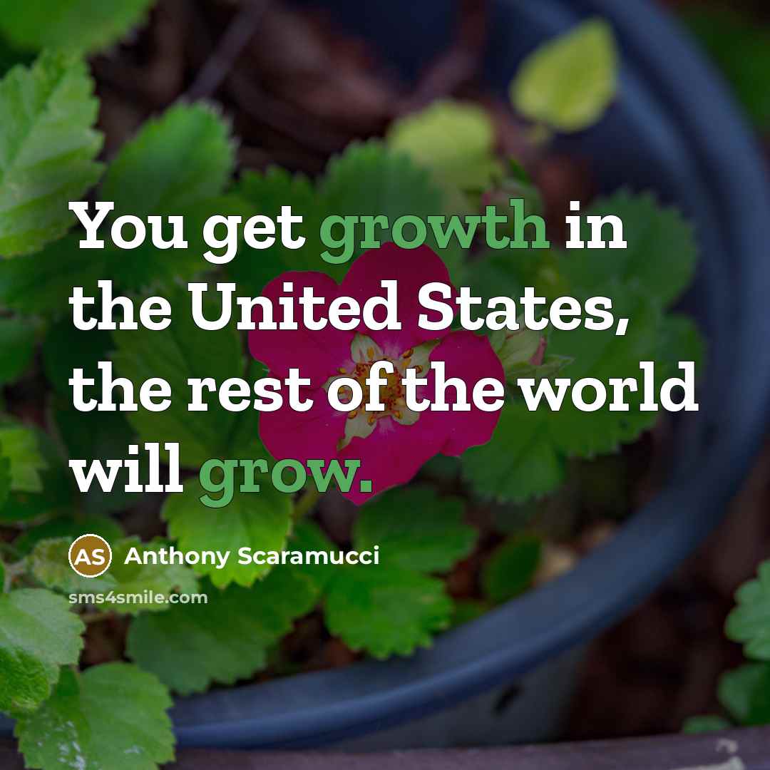 “You get growth in the United States, the rest of the world will grow.” quote by Anthony Scaramucci