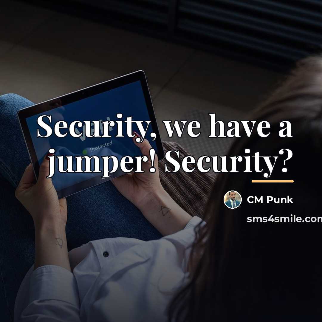 “Security, we have a jumper! Security?…” quote by CM Punk