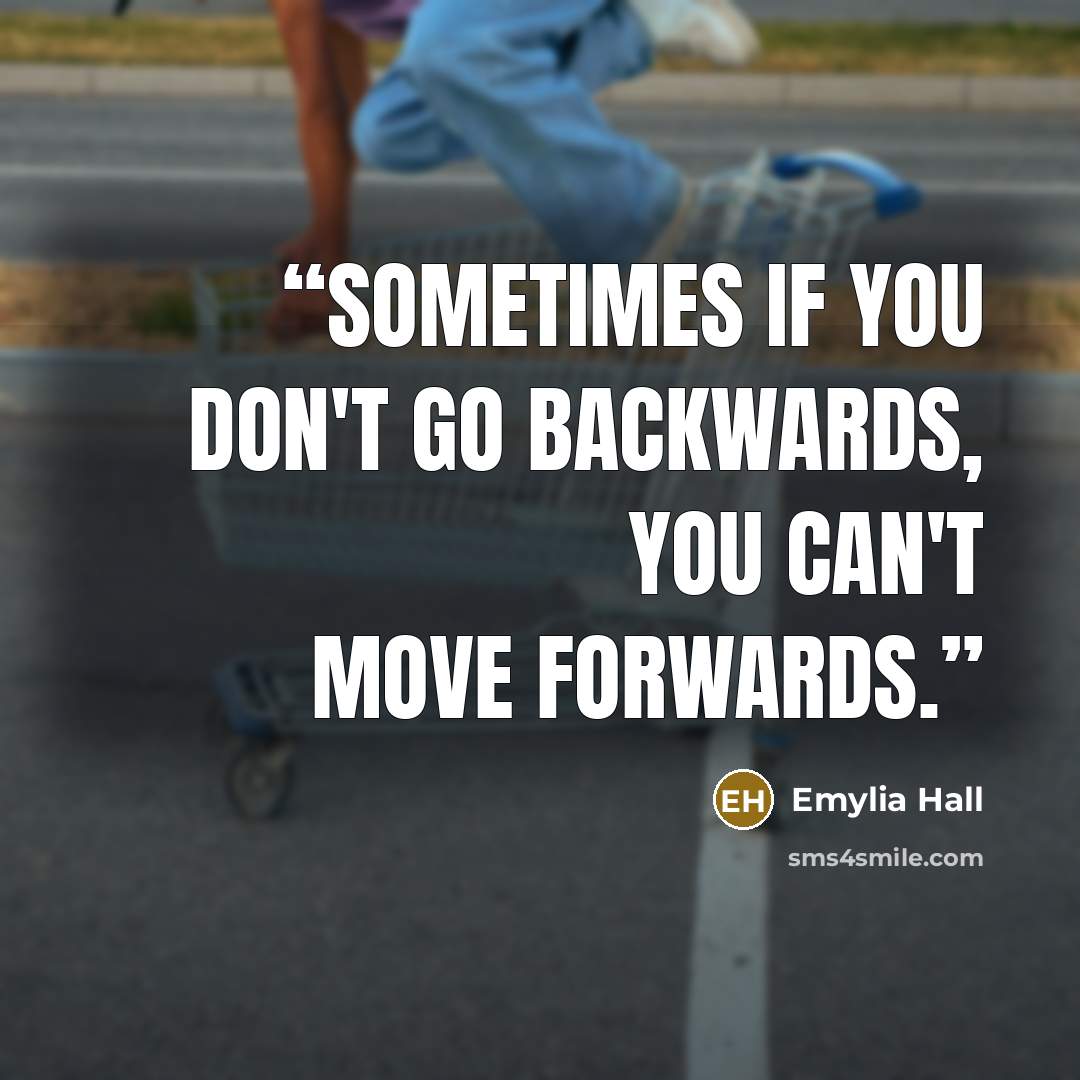 “Sometimes if you don't go backwards, you can't move forwards.” quote by Emylia Hall