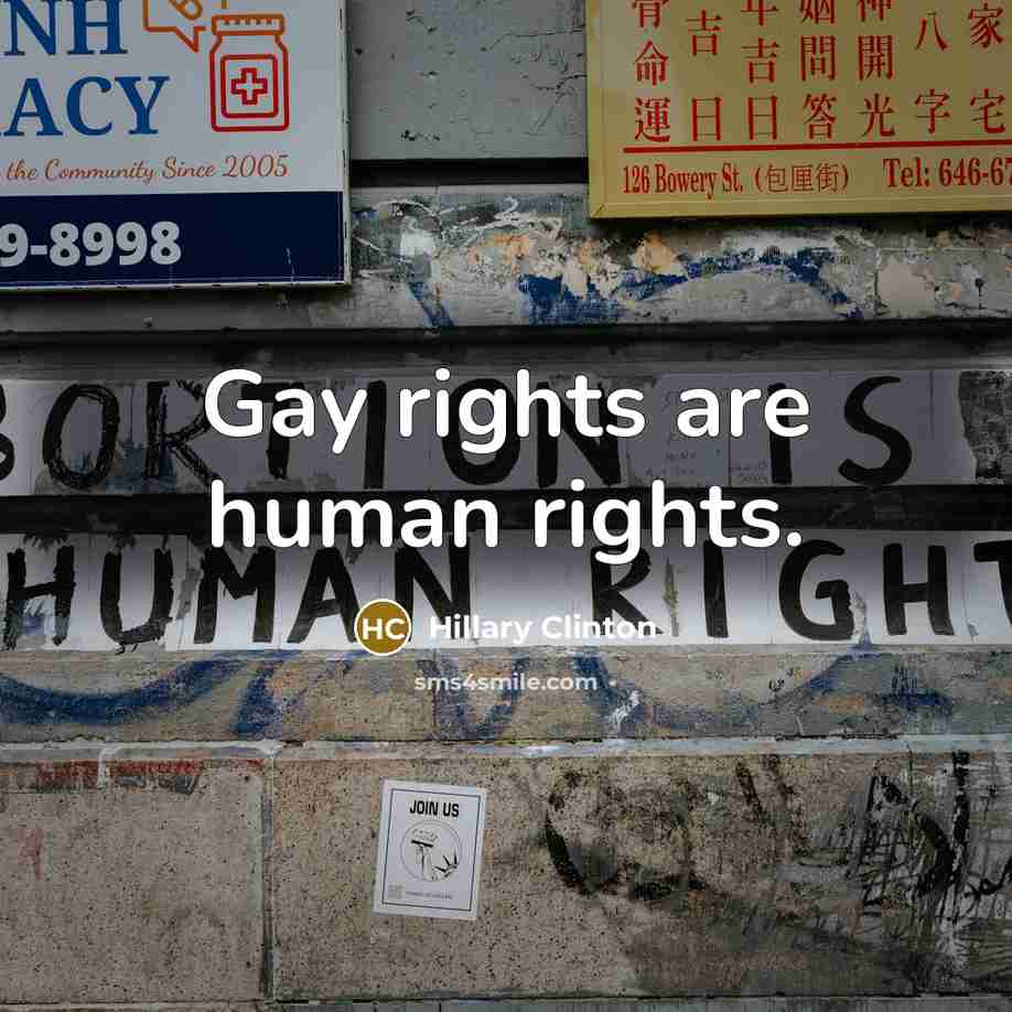 “Gay rights are human rights.…” quote by Hillary Clinton