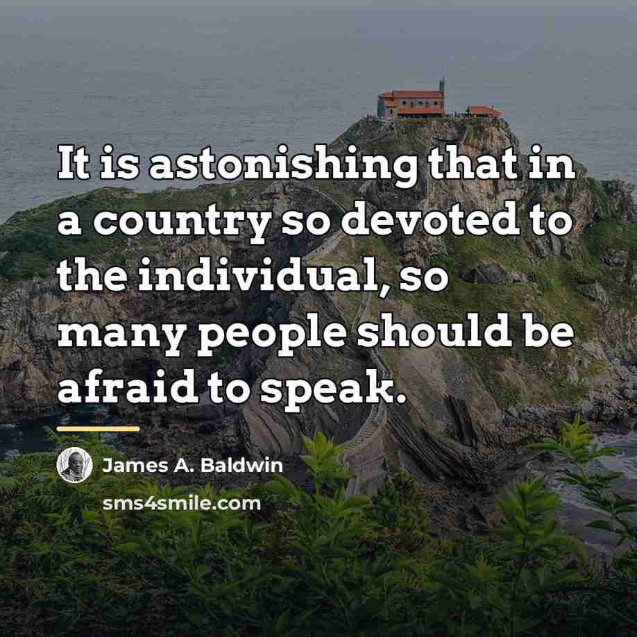 “It is astonishing that in a country so devoted to…” quote by James A. Baldwin