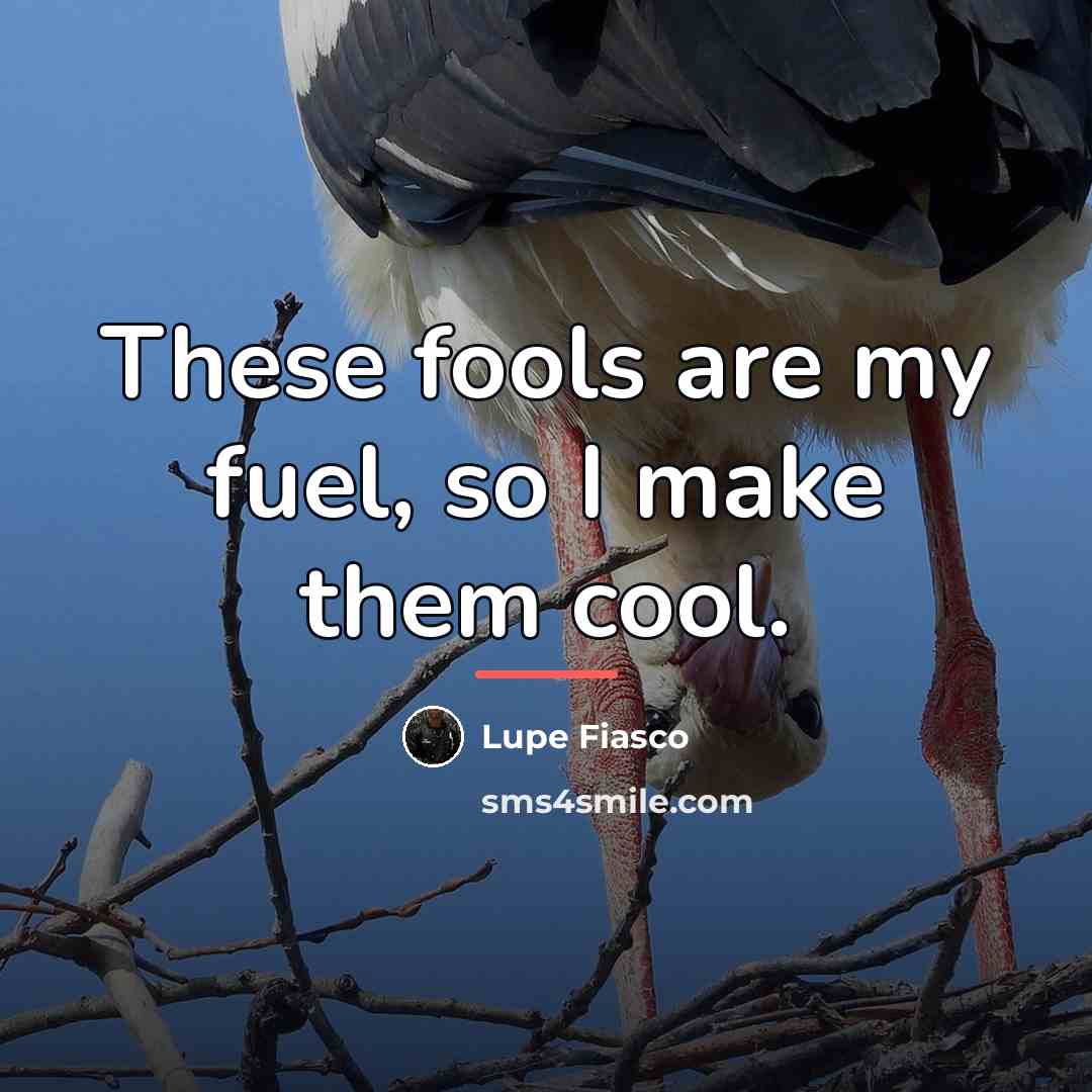 “These fools are my fuel, so I make them cool.…” quote by Lupe Fiasco