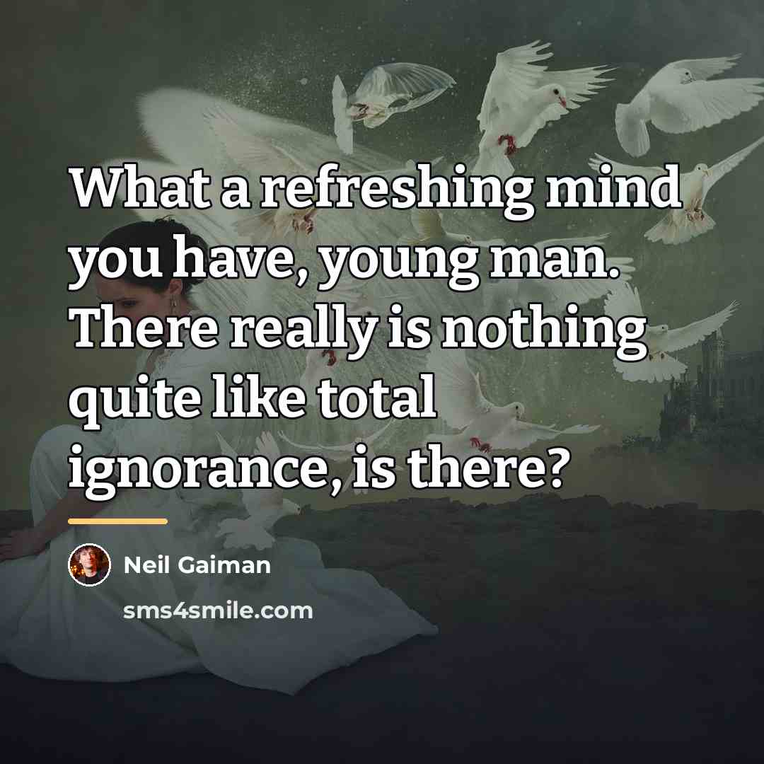 “What a refreshing mind you have, young man. There really…” quote by Neil Gaiman