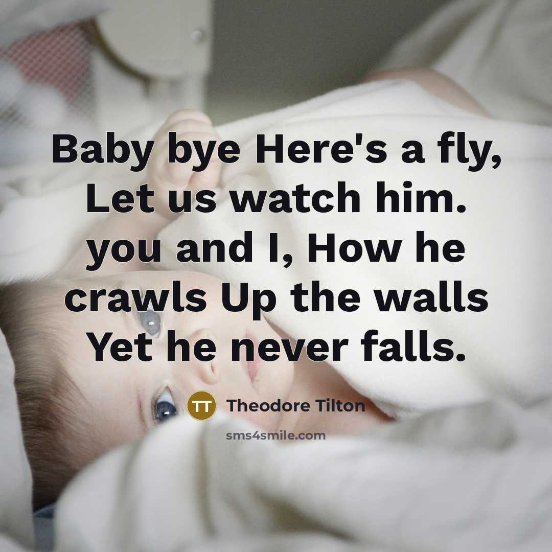 “Baby bye Here's a fly, Let us watch him. you…” quote by Theodore Tilton