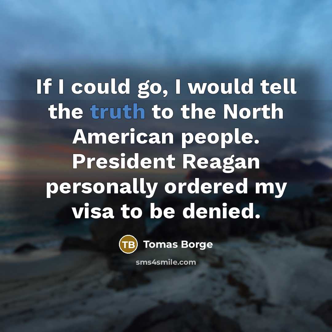 “If I could go, I would tell the truth to…” quote by Tomas Borge