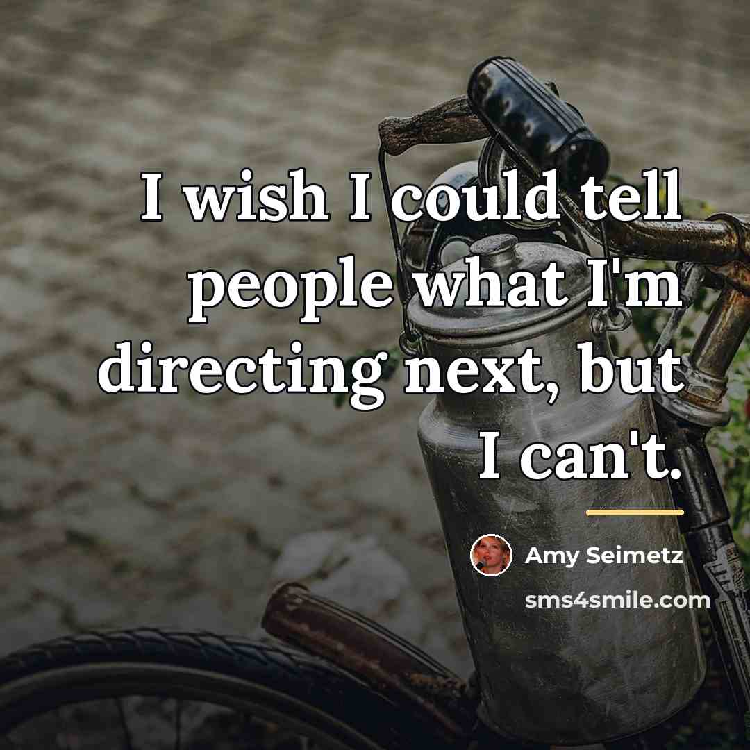 “I wish I could tell people what I'm directing next,…” quote by Amy Seimetz