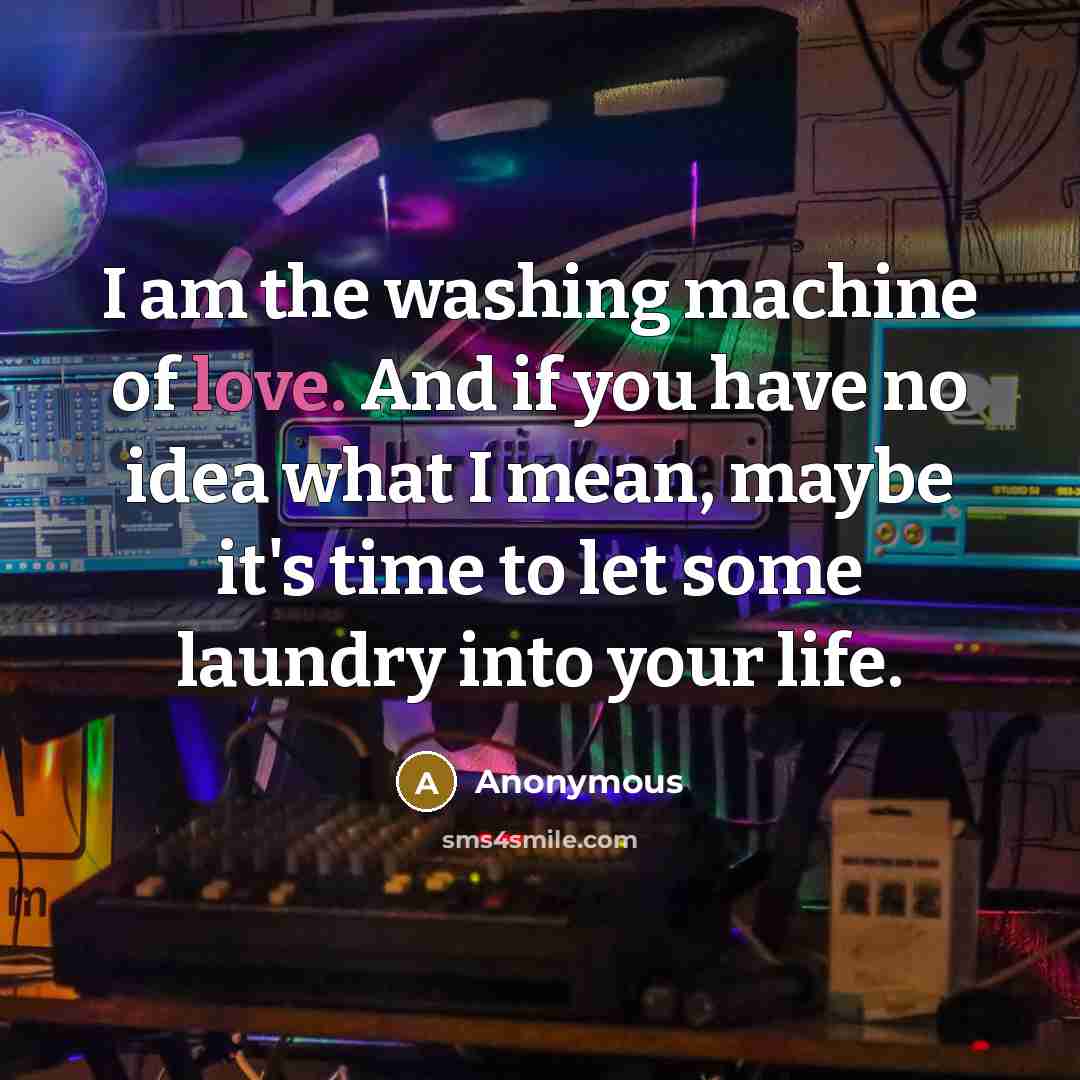 “I am the washing machine of love. And if you…” quote by Anonymous