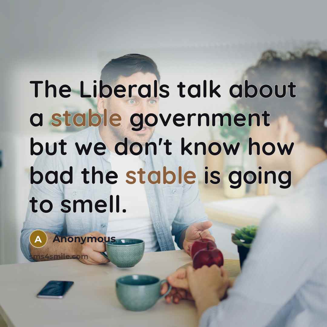 “The Liberals talk about a stable government but we don't…” quote by Anonymous