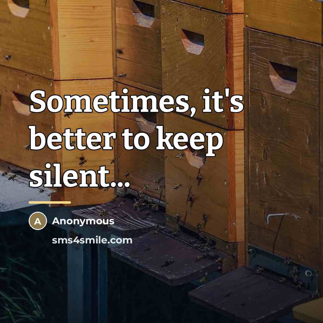 “Sometimes, it's better to keep silent...…” quote by Anonymous