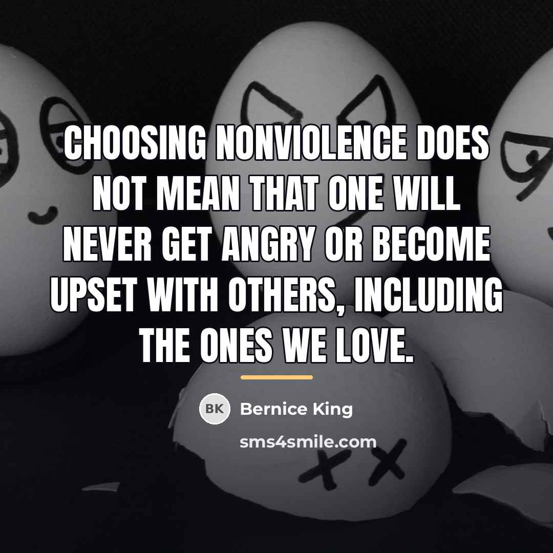 “Choosing nonviolence does not mean that one will never get…” quote by Bernice King