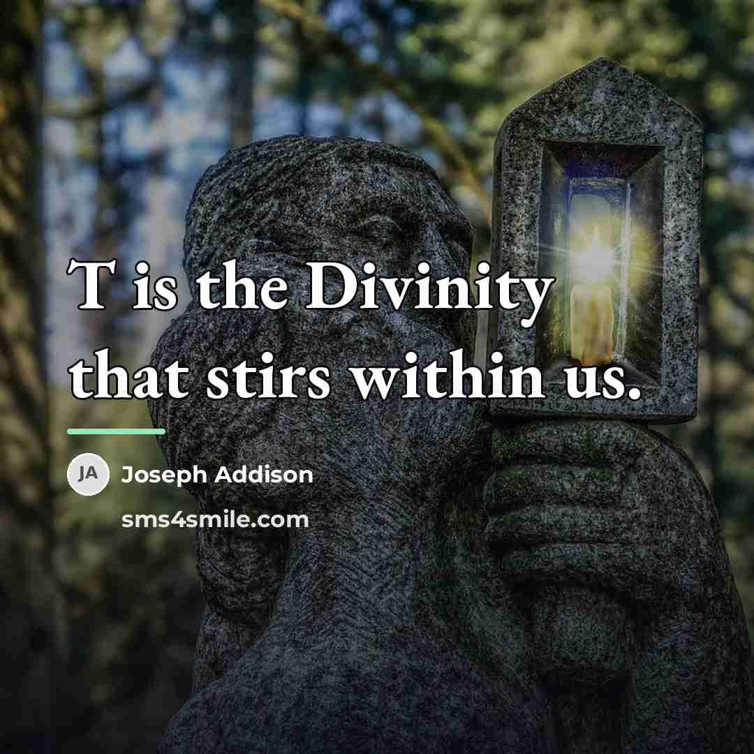 “T is the Divinity that stirs within us.…” quote by Joseph Addison