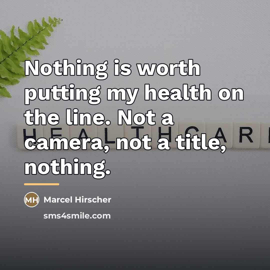 “Nothing is worth putting my health on the line. Not…” quote by Marcel Hirscher