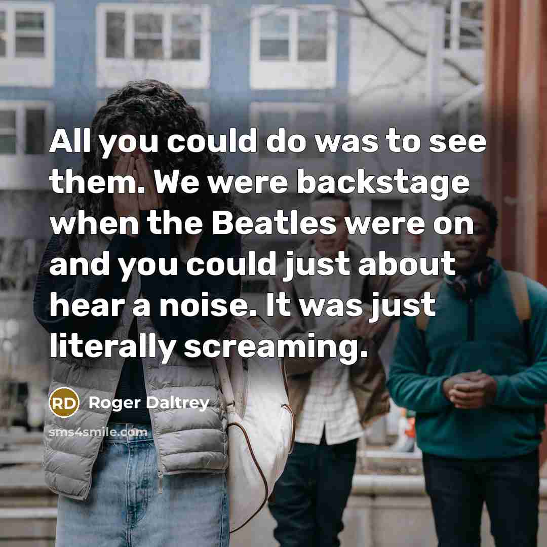 “All you could do was to see them. We were…” quote by Roger Daltrey