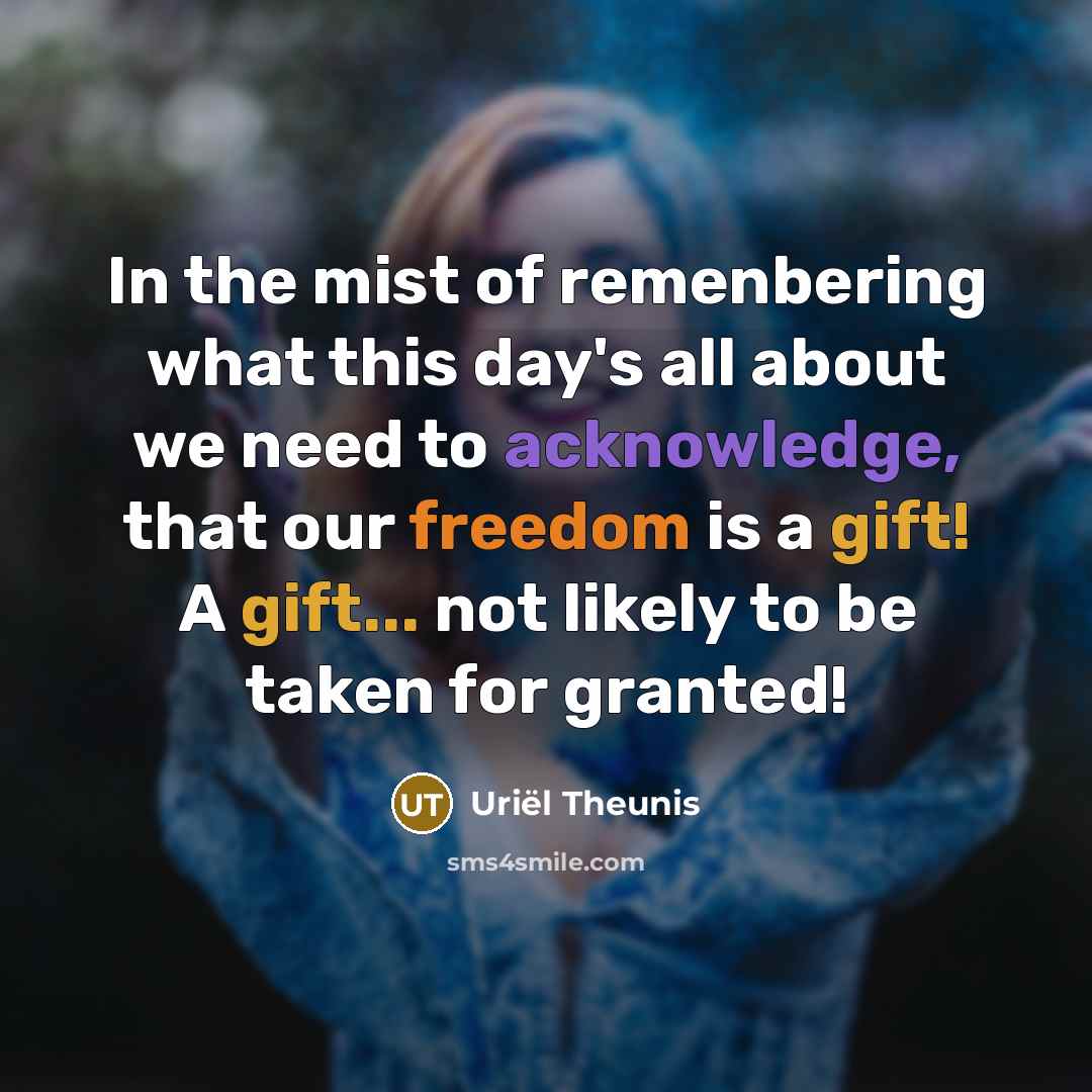 “In the mist of remenbering what this day's all about…” quote by Uriël Theunis