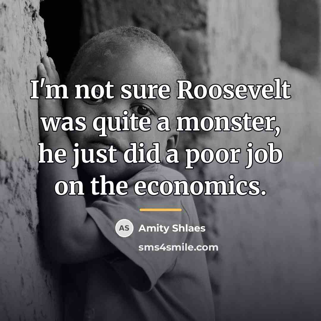 “I'm not sure Roosevelt was quite a monster, he just…” quote by Amity Shlaes