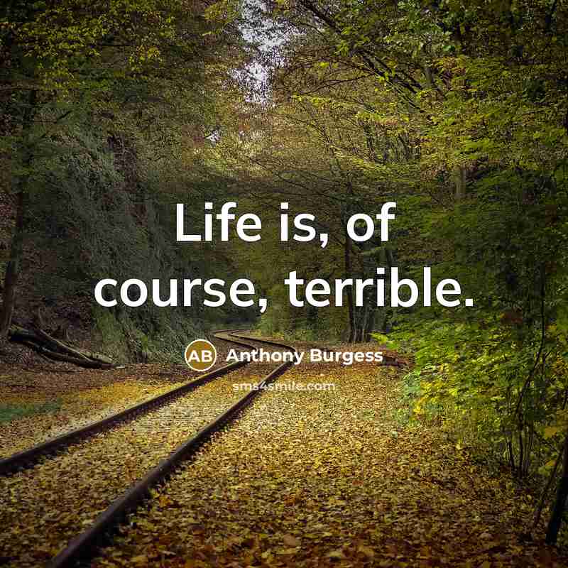 “Life is, of course, terrible.…” quote by Anthony Burgess