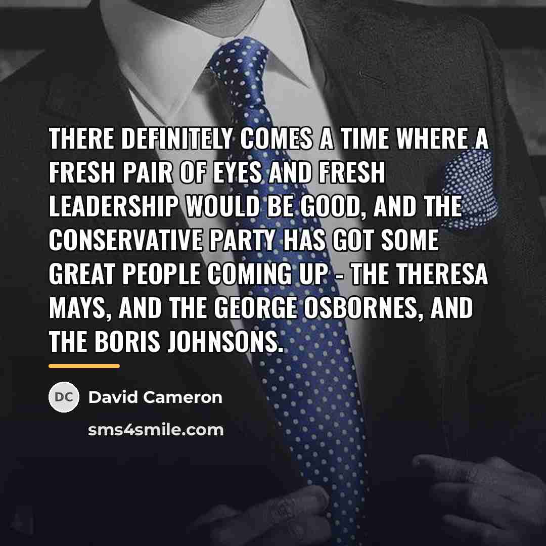 “There definitely comes a time where a fresh pair of…” quote by David Cameron