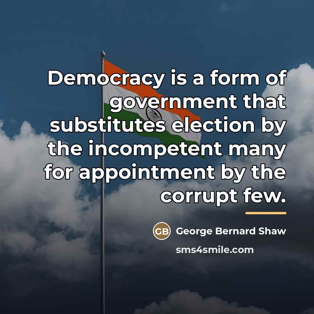 “Democracy is a form of government that substitutes election by…” quote by George Bernard Shaw
