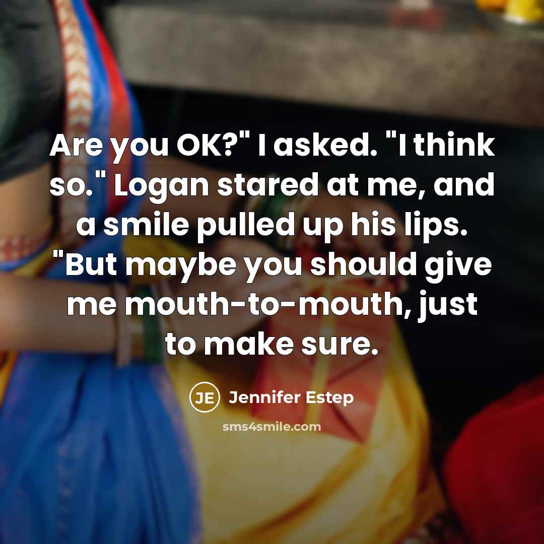 “Are you OK?" I asked. "I think so." Logan stared…” quote by Jennifer Estep