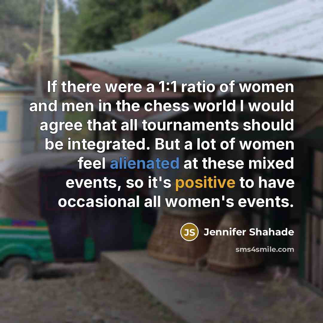 “If there were a 1:1 ratio of women and men…” quote by Jennifer Shahade