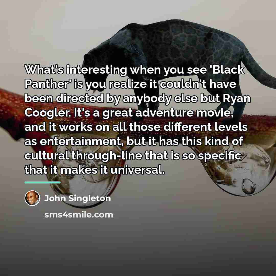 “What's interesting when you see 'Black Panther' is you realize…” quote by John Singleton