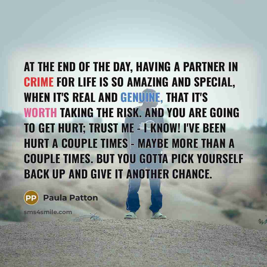 “At the end of the day, having a partner in…” quote by Paula Patton