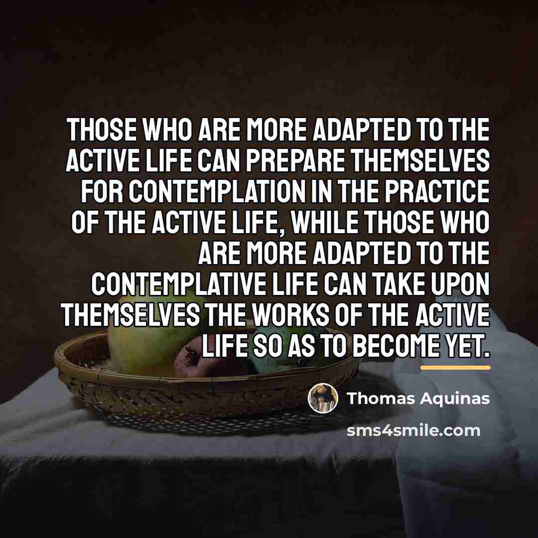 “Those who are more adapted to the active life can…” quote by Thomas Aquinas