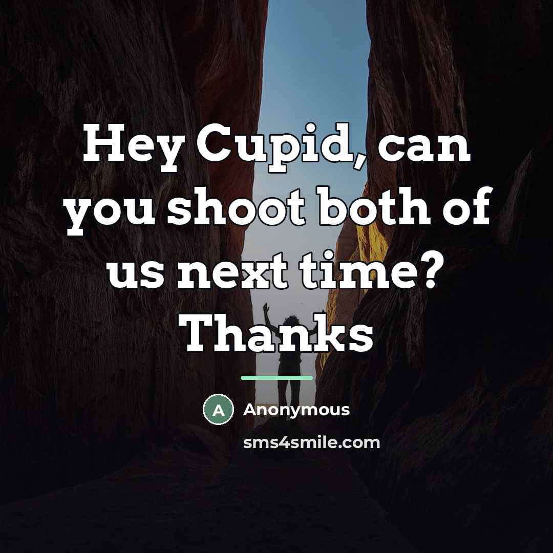 “Hey Cupid, can you shoot both of us next time?…” quote by Anonymous