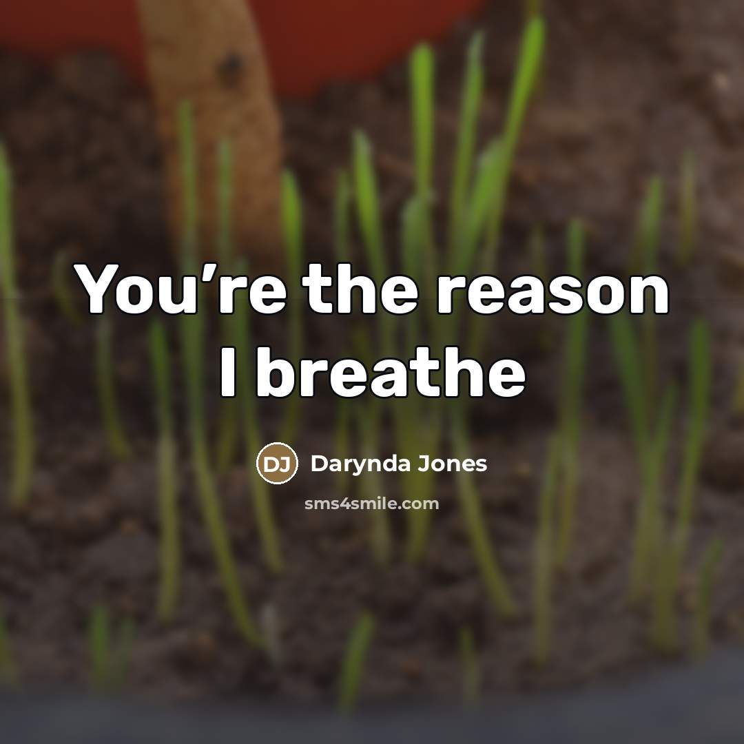 “You’re the reason I breathe…” quote by Darynda Jones