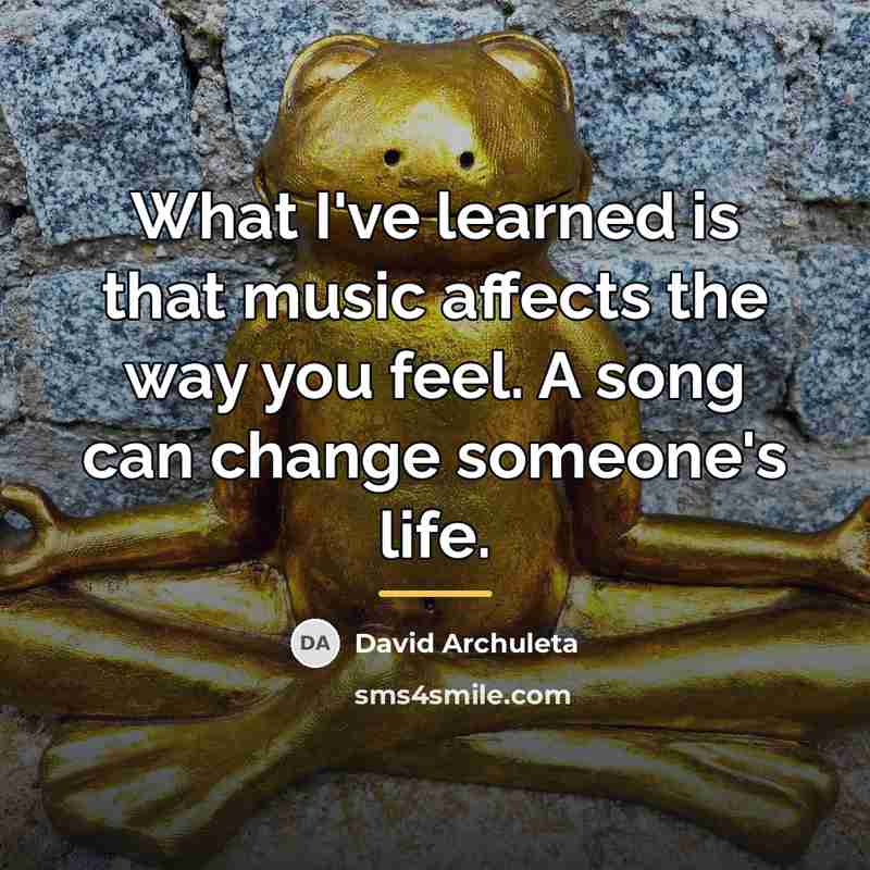 “What I've learned is that music affects the way you…” quote by David Archuleta