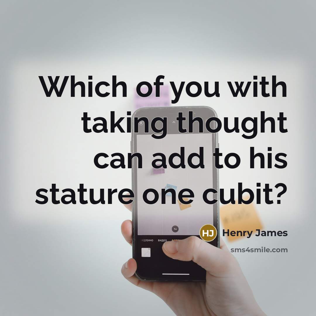“Which of you with taking thought can add to his…” quote by Henry James