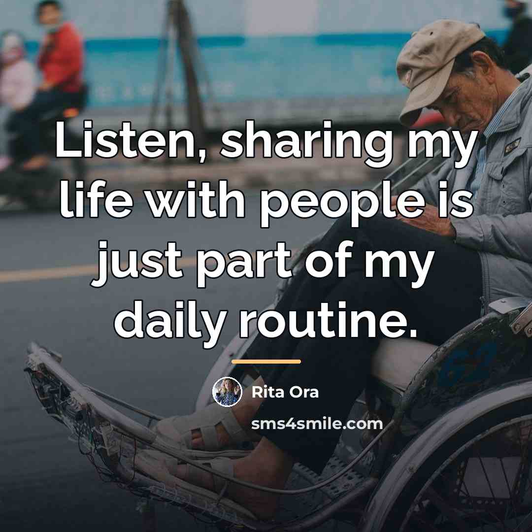 “Listen, sharing my life with people is just part of…” quote by Rita Ora