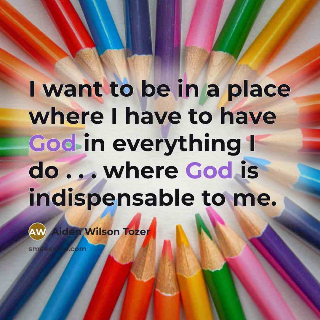 “I want to be in a place where I have…” quote by Aiden Wilson Tozer