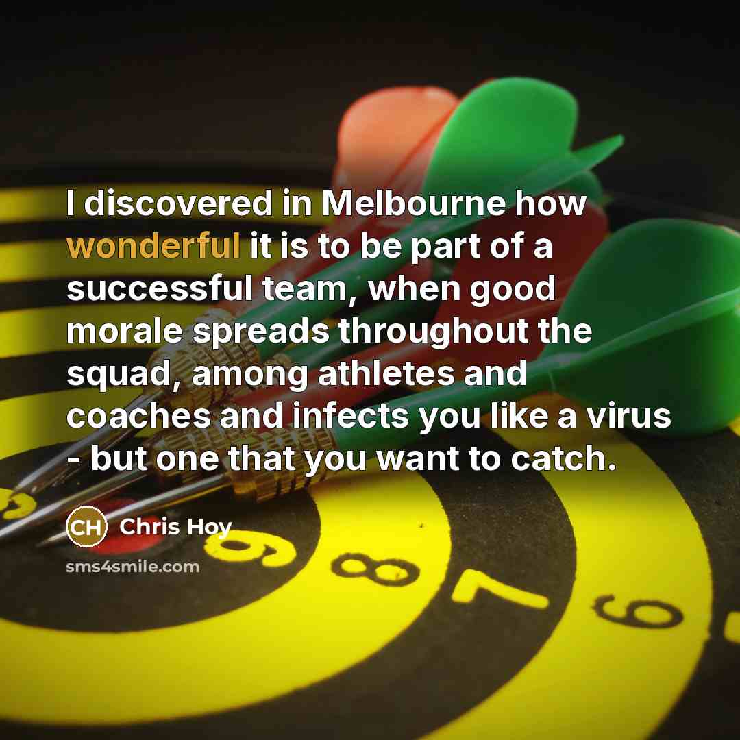 “I discovered in Melbourne how wonderful it is to be…” quote by Chris Hoy