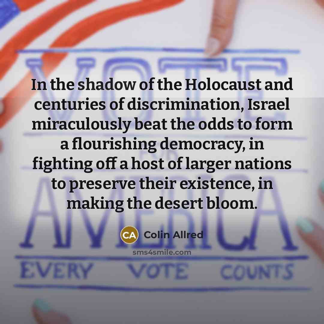 “In the shadow of the Holocaust and centuries of discrimination,…” quote by Colin Allred