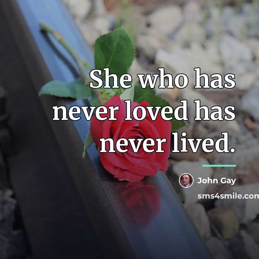 “She who has never loved has never lived.…” quote by John Gay