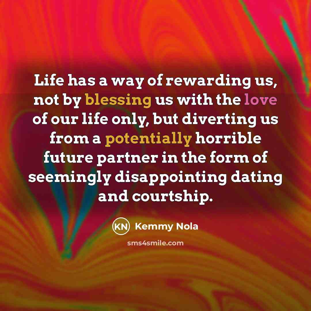“Life has a way of rewarding us, not by blessing…” quote by Kemmy Nola