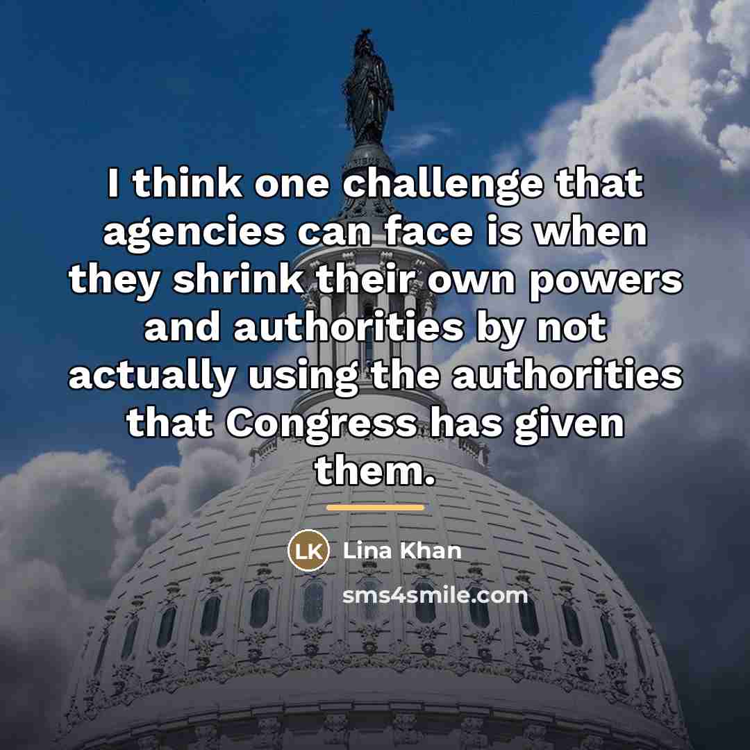 “I think one challenge that agencies can face is when…” quote by Lina Khan