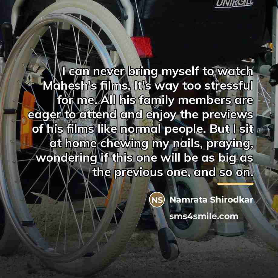 “I can never bring myself to watch Mahesh's films. It's…” quote by Namrata Shirodkar