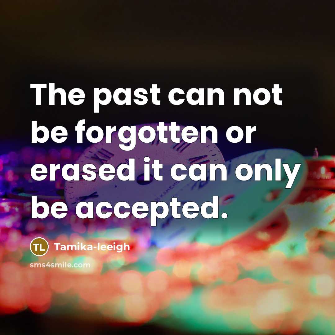 “The past can not be forgotten or erased it can…” quote by Tamika-leeigh