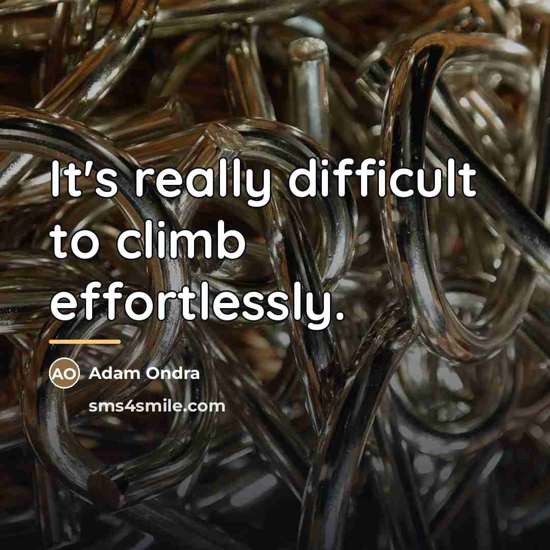 “It's really difficult to climb effortlessly.…” quote by Adam Ondra