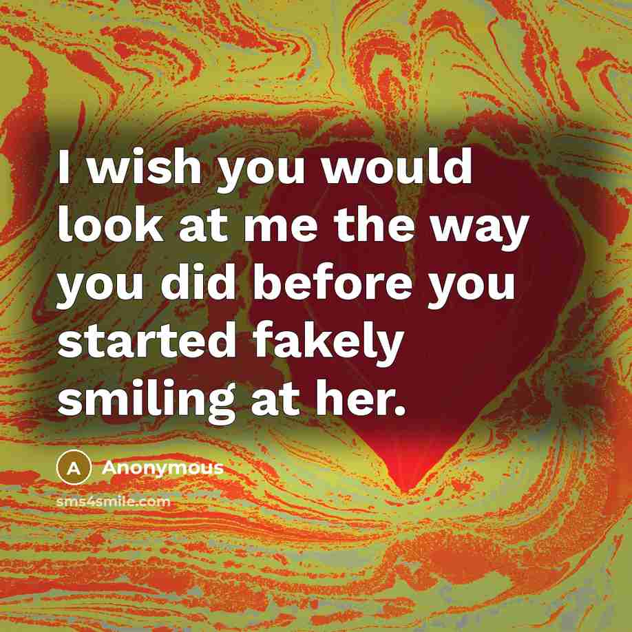“I wish you would look at me the way you…” quote by Anonymous